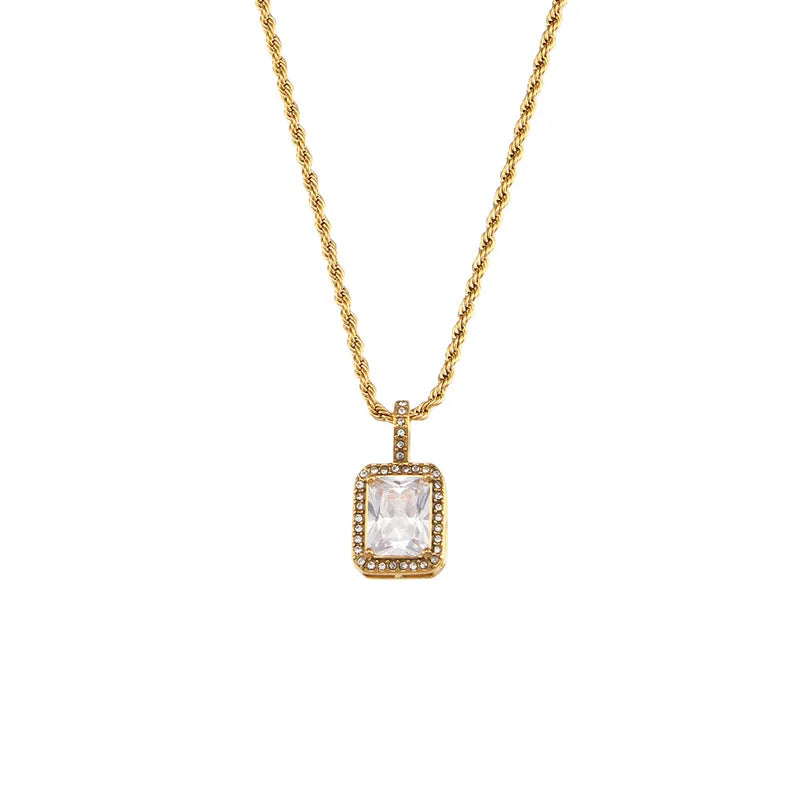 Clear Zirconia Pendant Necklace