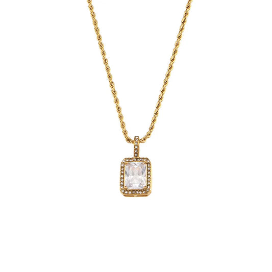 Clear Zirconia Pendant Necklace