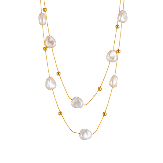 Double Pearl Necklace