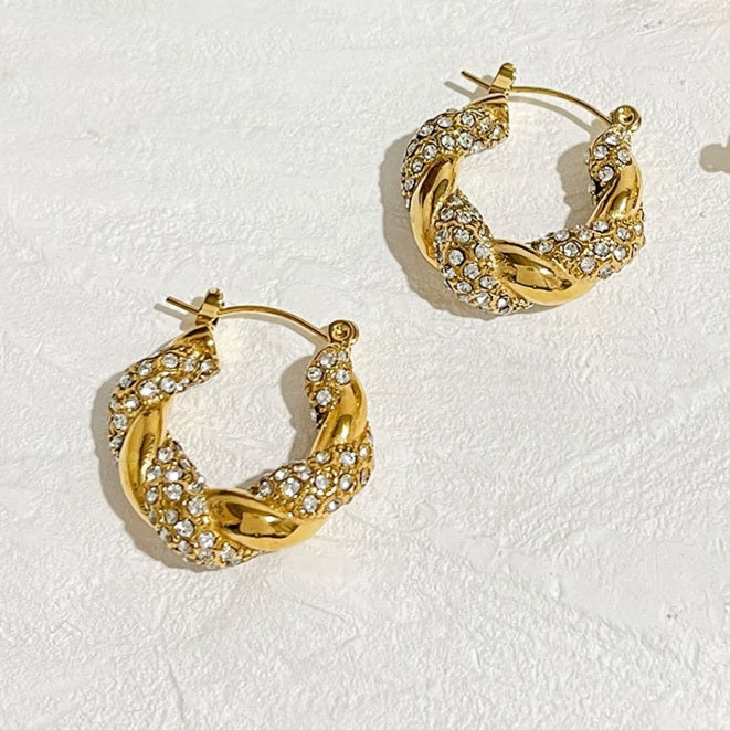 White Twist Hoops