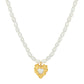 Golden Heart Pearl Necklace