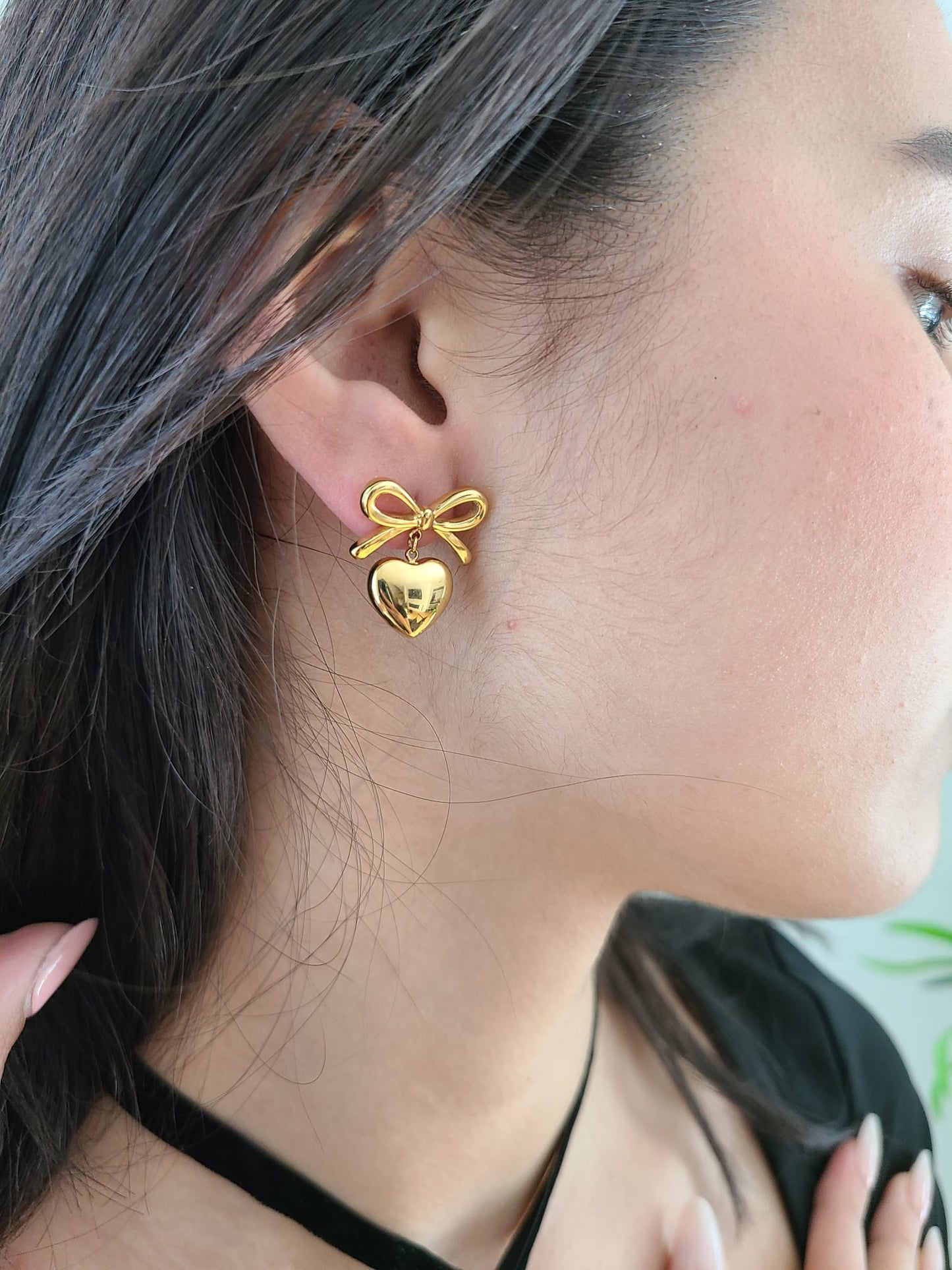 Heart Bow Earings