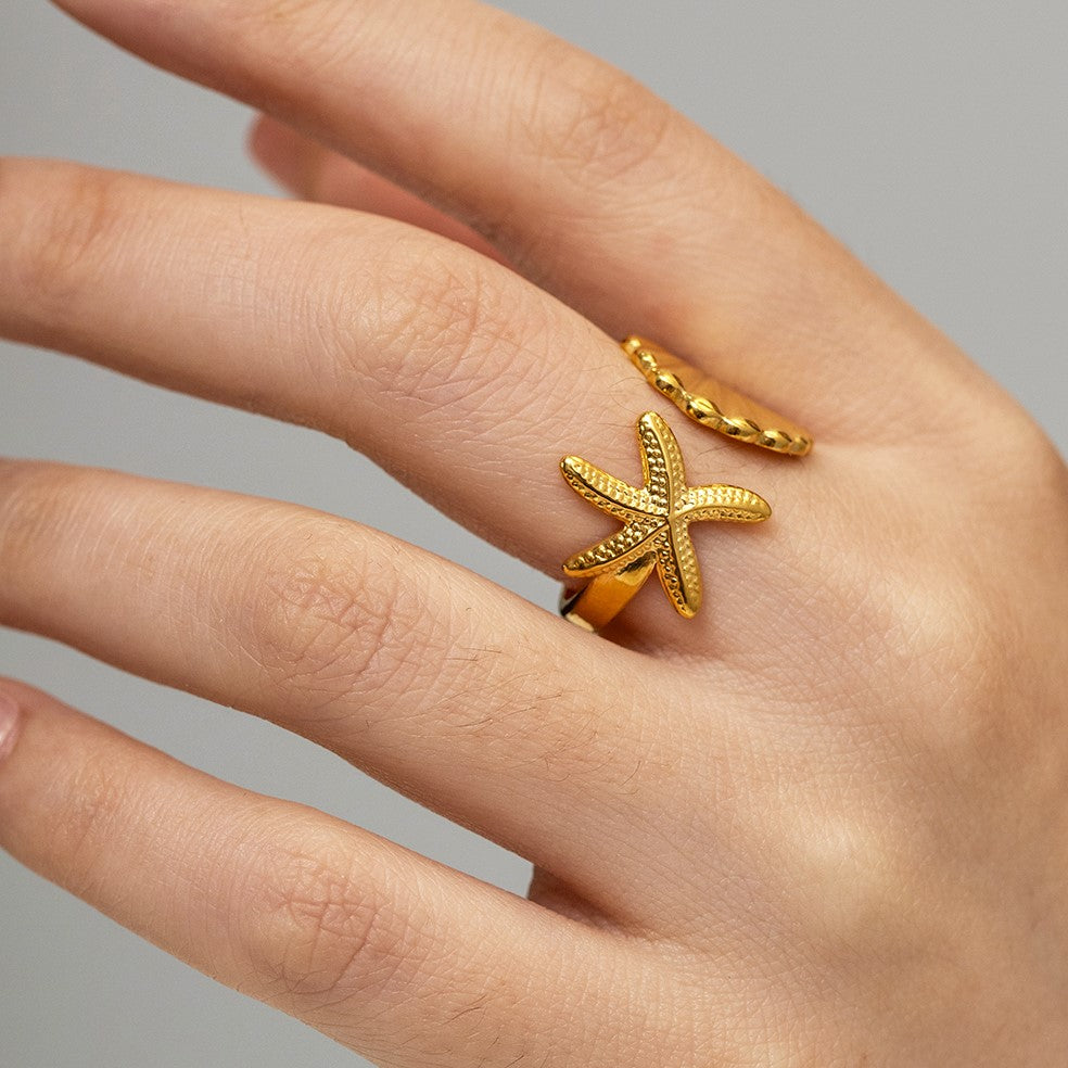 Starfish & Shell Ring