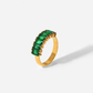 Green Baguette Cut Ring