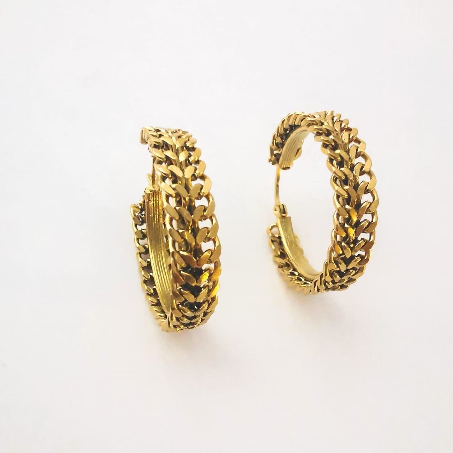 Gold plated hoops