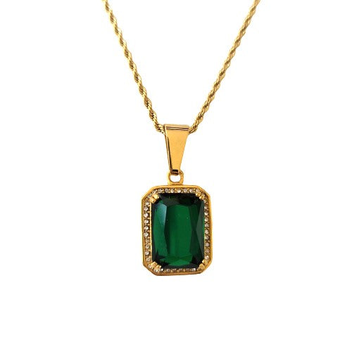 The Chic Emerald Green Pendant Necklace